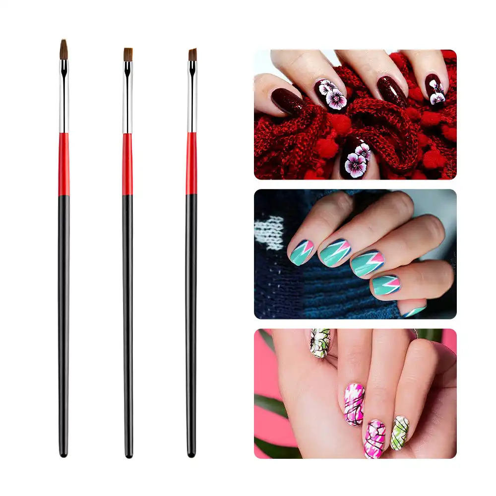 Ladymisty 3pcs Liner Nail Brush Painting Flower Pen Uv Gel Acrylic Nail Art Brush Set Gel Brush For Manicure Drawing Liner Pen Nail Brushes Aliexpress