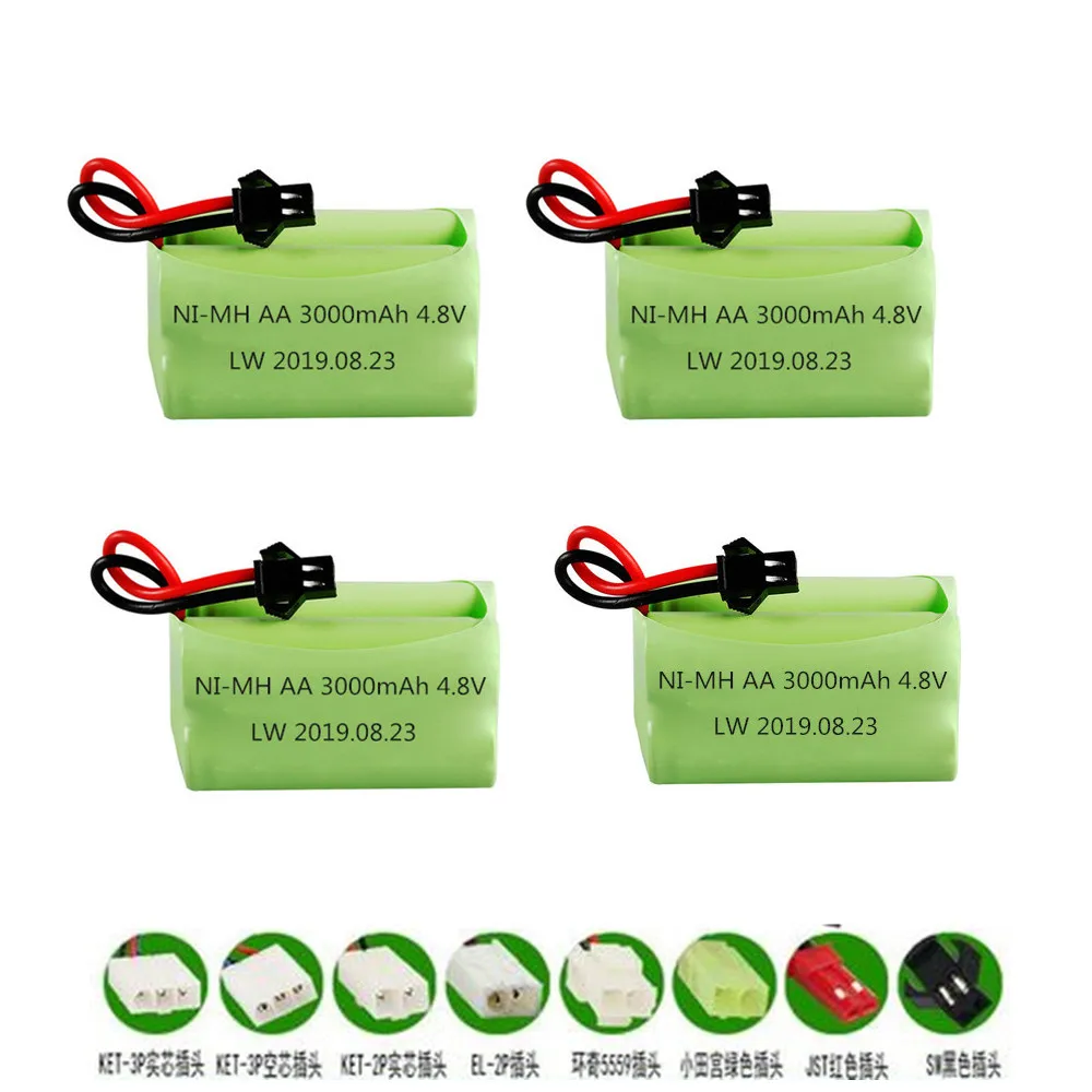 

4.8v 3000mah NiMH Battery For Rc toys Cars Tanks Robots Gun Boat 4.8v Rechargeable Battery 4* AA Battery Pack 1pcs to 10pcs