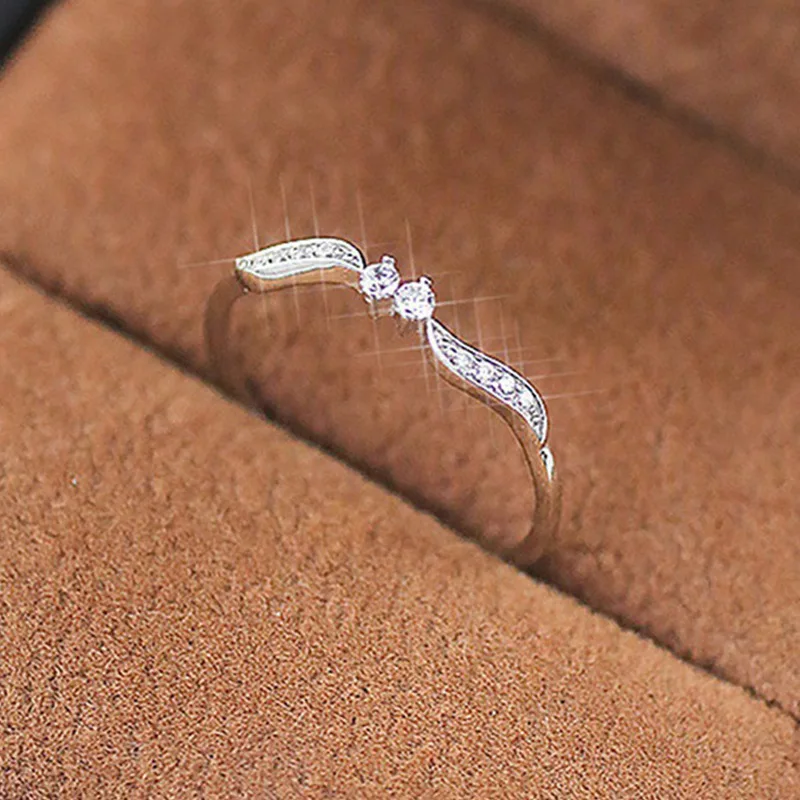 Thin Willow Leaf Crystal Finger Ring for Women Fashion Statement Jewelry Nice Party Gift Elegant Wedding Rings | Украшения и