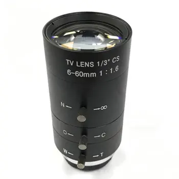 

CCTV Video Lens Manual IRIS ZOOM 6-60mm CS Mount Lens For Industrial Microscope Varifocal CCTV Lens Surveillance Camera Lens
