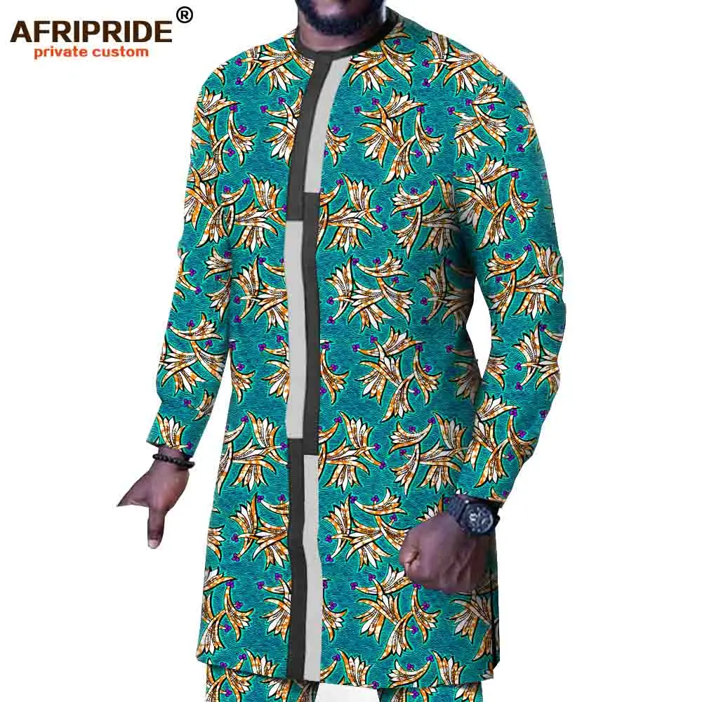 70% OFF Men`s Suit African Print Shirts Ankara Pants Set Dashiki Clothing Tribal Outfit Wax Attire Traditional Set AFRIPRIDE A1916068B
