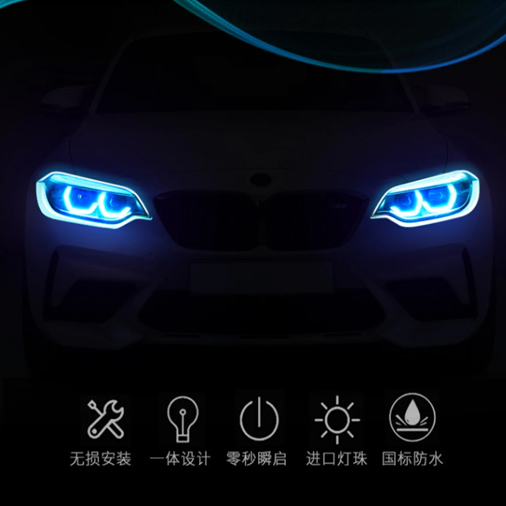 

Automobile running water turn light led waterproof universal modified light guide tear light ultra thin daytime running light