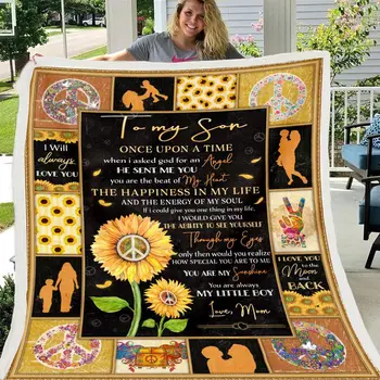 

SOFTBATFY Letters To My SON Express Love Stamp Letter Style Blanket Sofa Bedding Support Customization Dropshipping