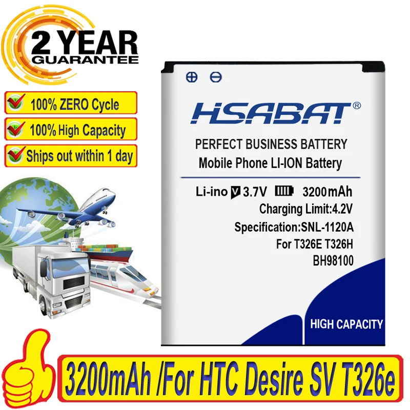 Аккумулятор HSABAT 3200 мАч BH98100 для HTC Desire SV T326E P T326H сменная батарея телефона|battery for htc