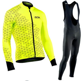 

Newest Autumn Spring Long Sleeve Cycling Clothing Set NW Pro team Jersey men suit Breathable outdoor sportful bike MTB clothing