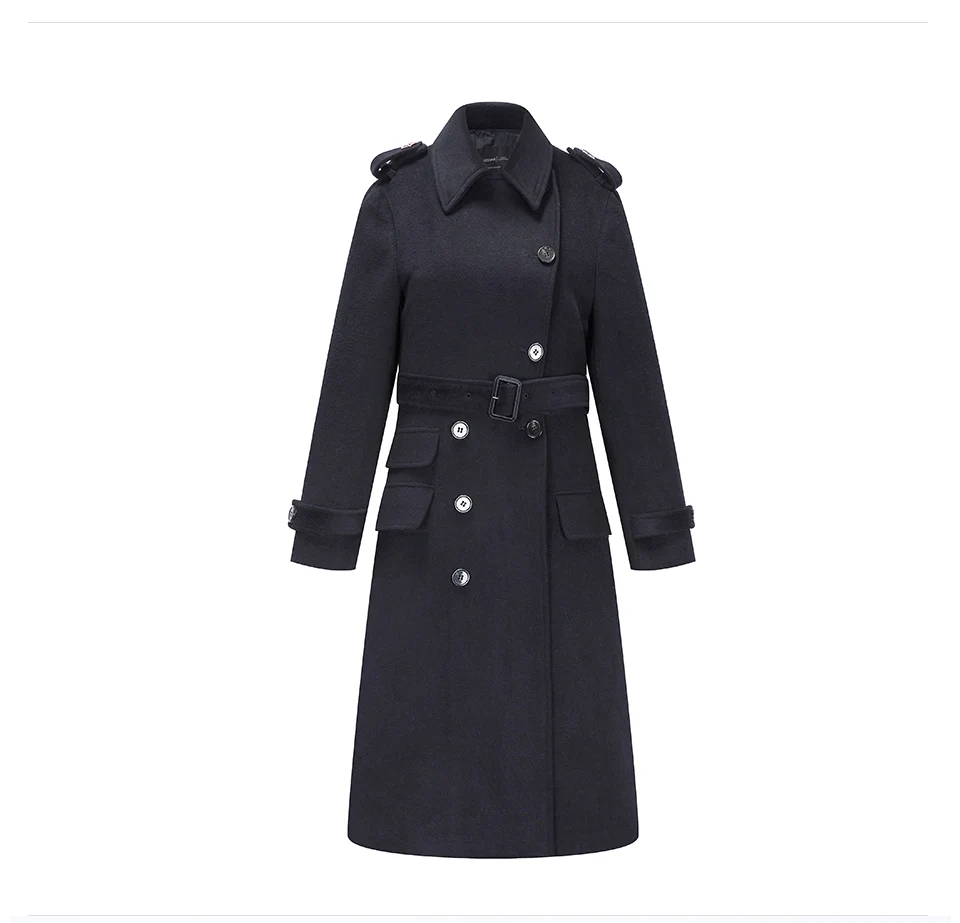JAZZEVAR Новое поступление осенний пальто женская тонкая высокое качество новая популярная двубортная длинная куртка N9066