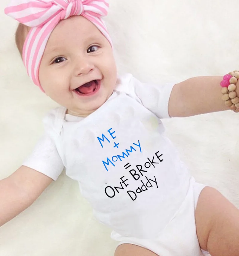 Детское хлопковое боди с коротким рукавом надписью Me + Mommy|Боди для малышек| |