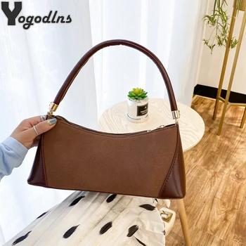 

Fashion PU Leather Women Handbags Designer Shoulder Bags Luxury Messenger Bag Vintage Baguette Bags Small Underarm Purses sac