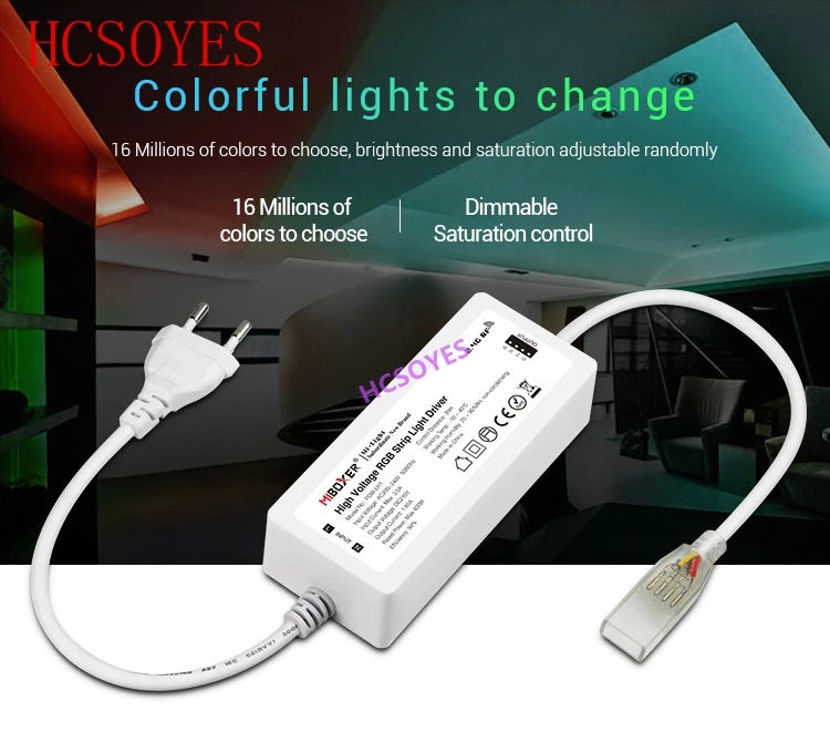 Milight POW-LH1 высокого напряжения RGB Led контроллер света драйвер Wi-Fi приложение Смарт RGB Светодиодные полосы контроллер 400 Вт Вождение 50 м светодиодные ленты