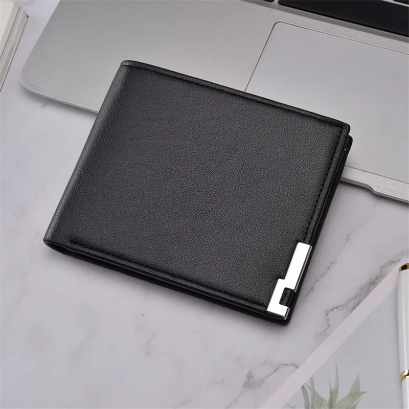 Men Wallets Black Purse Money Small Coin-Bag Sequined Short with Male Dollar Slim-Card-Case