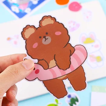 

12 pcs Waterproof Super Sticker Flower Cat Fun Statinary Sticker Cute Decoration Mobile Phone Computer Stickers