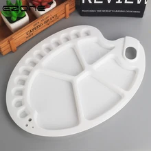 EZONE, 14/17 отверстие, палитра для рисования, масляная живопись, водная цветовая палитра, художественный инструмент для рисования студентов, овальная качественная пластиковая цветовая палитра