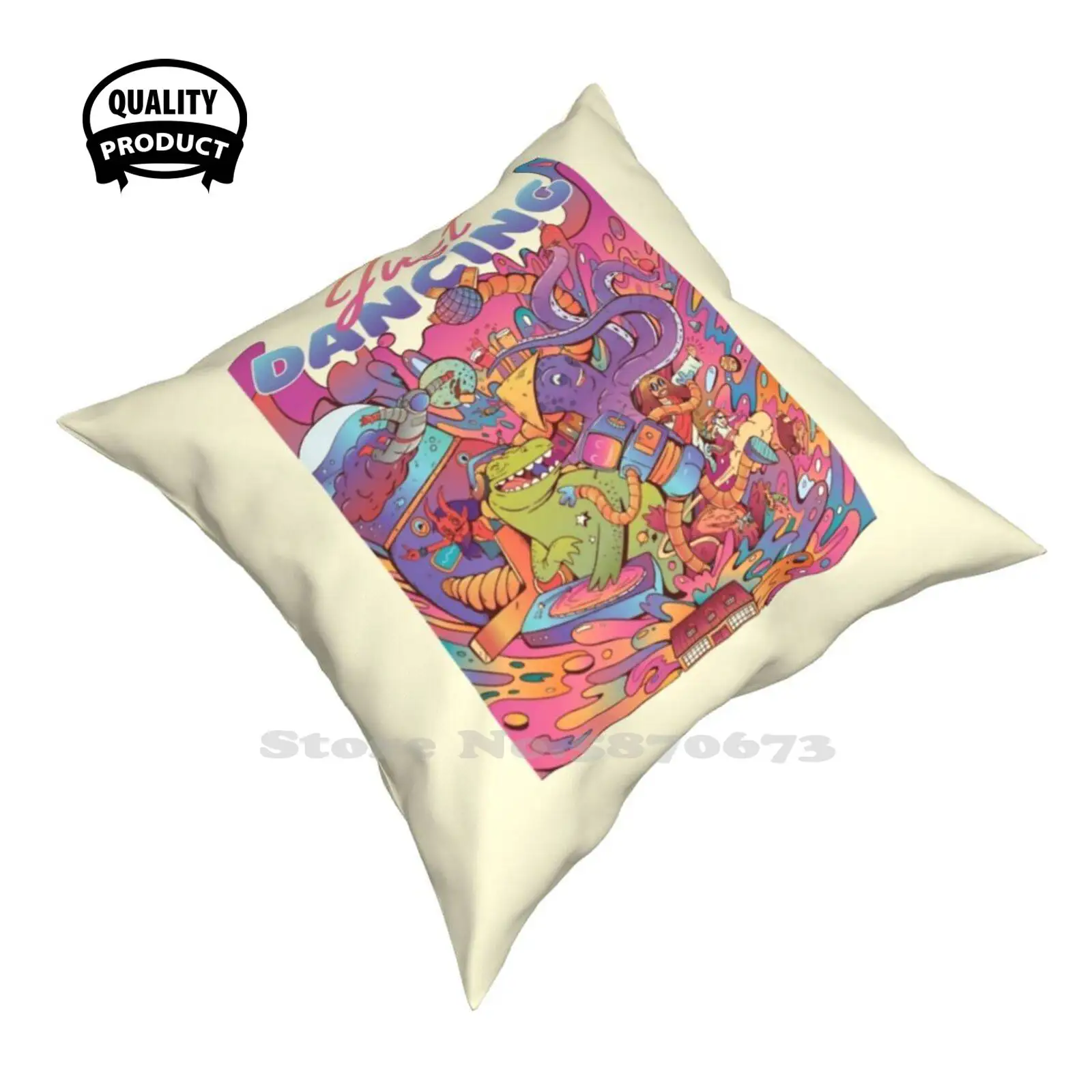 Just Dancing Pillow Cover Hug Federa Dancing Creations Dinosaur Astronaut Octopus Disco Robot Safdesignx Dancer Dancer Wow