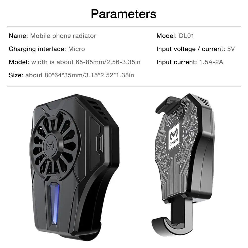 

For MEMO Mobile Phone Radiator Cold Wind Handle Fan DL01 for PUGB Phone Cooler Phone Cooling Fan Case