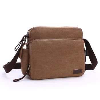 

Canvas bag shoulder messenger bag multi-compartment practical bag handbag