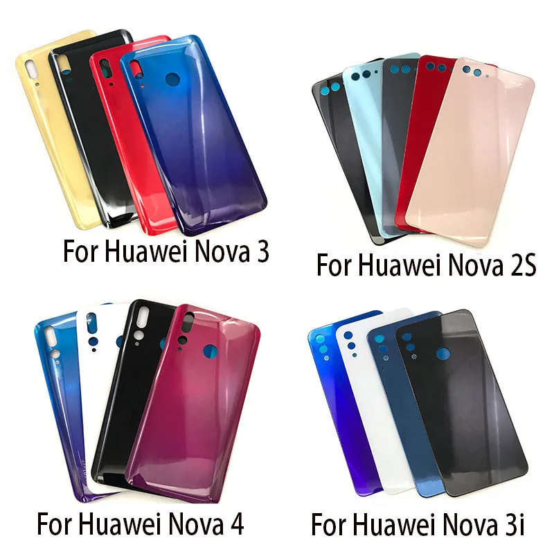 

Rear Glass For Huawei Nova 3 Back Glass Battery Cover Door Housing Nova 4 3i Battery Panel For Nova 2 2S Back Cover