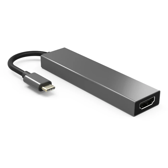 Multi Function Type-C to HDMI USB Hub Audio Adapter for PC Computer Laptop Notebook ND998