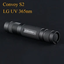 Конвой S2 LG УФ 365nm вспышки светильник EDC фонарь УФ мини-светильник Linterna Фонарик светодиодный налобный фонарь Ультрафиолетовый ультрафиолето...