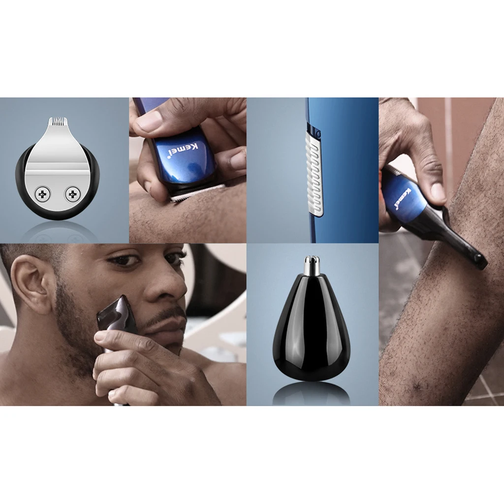 Kemei KM-550 Professional Electric Hair Clipper Rechargeable Cordless Beard Trimmer Men Body Nose Trimmer Razors Gift Sets 