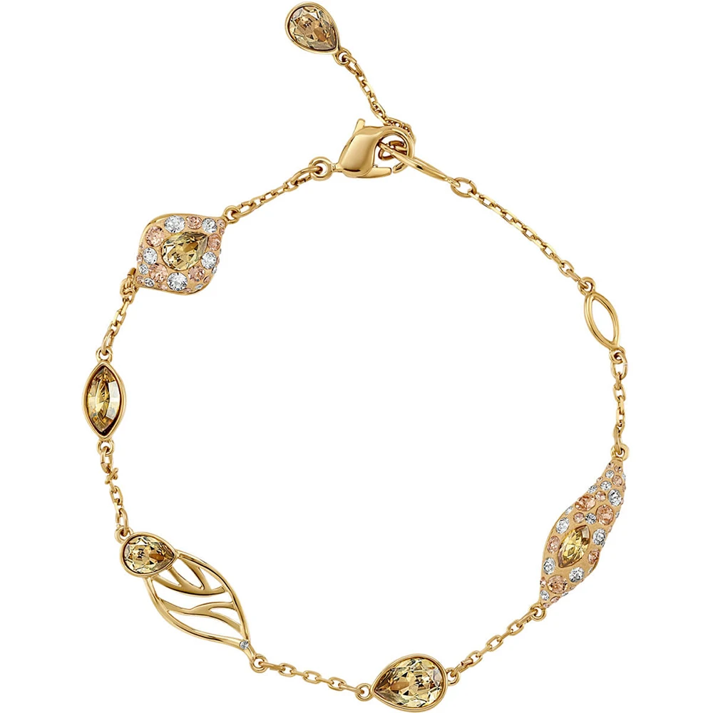 Модное изысканное новое Золотое изящное цветение Коричневый лепесток кристалл ожерелье браслет кольцо набор интеллектуальная леди подарок