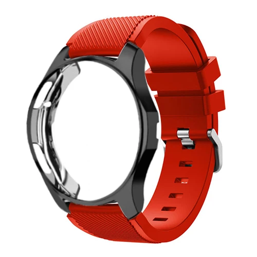 Ремешок+ чехол для samsung gear S3 ремешок Galaxy watch 46 мм 42 м 20 22 мм ремешок для часов все вокруг защитные часы аксессуары - Цвет ремешка: red 12
