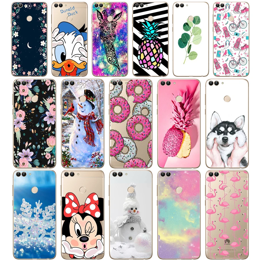 

Huawei P Smart Case TPU Soft Silicone Transparent Back Cover Phone Case Huawei P Smart Cover FIG-LX1 Enjoy 7S Case