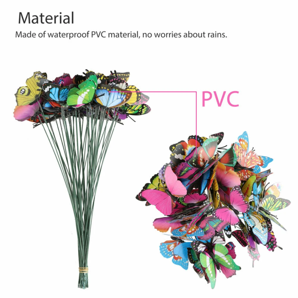 

Decor Butterfly Stakes 7*25cm Professional Accessory Replacement Universal Useful Yard Garden Home Home Decoration