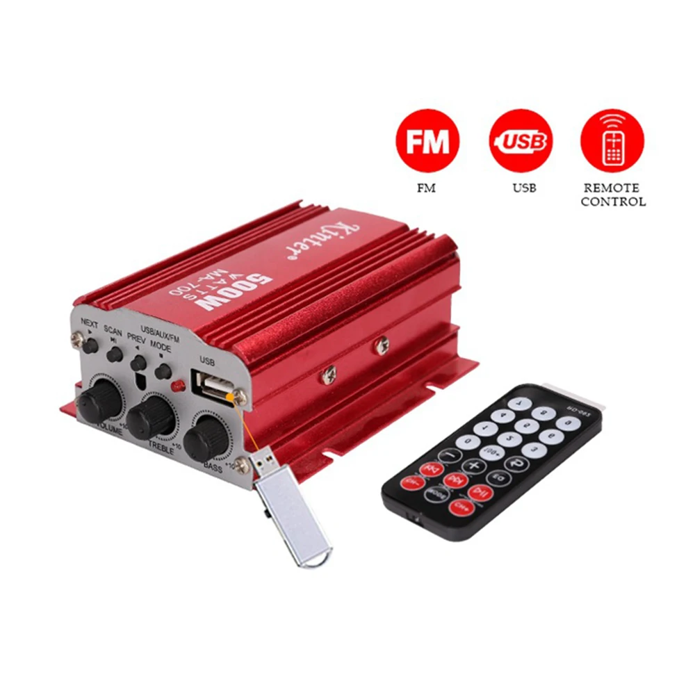 Стерео усилитель MA-700 мини аудио усилитель USB MP3 FM HiFi усилитель мощности с пультом дистанционного управления для домашнего автомобиля
