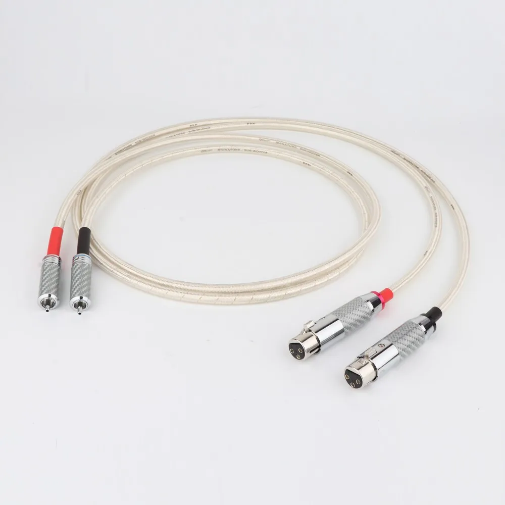 

Preffair X40720 Silver plated RCA to XLR male Adapter audio hifi cable Carbon fiber RCA male to carbon fiber XLR female