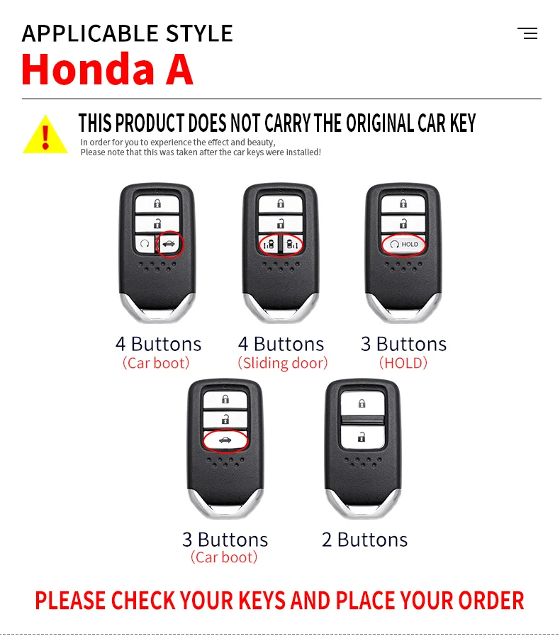 Portachiavi per auto con copertura completa in lega di zinco per Honda Vezel city Civic BR-V HR-VCRV Pilot Accord Jazz Jade Crider Odyssey accessori per auto - H4771dbf74aae4b4ca92b419e61ea6c9fm