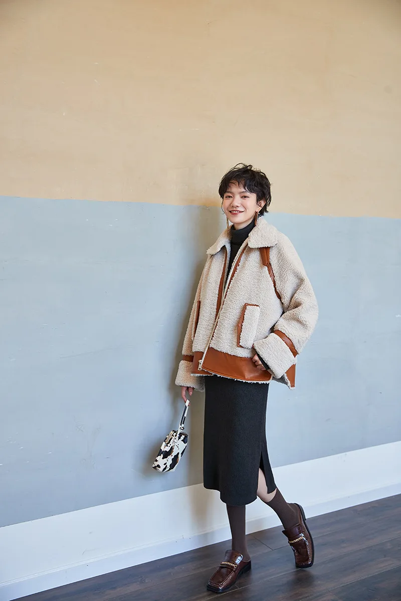 MEVGOHOT, новинка 2019, женское плюшевое пальто из искусственной кожи в стиле пэчворк, модное пушистое пальто, теплое зимнее шерстяное пальто на