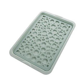 

Plastic Rectangular Fruit Plate Creative Double Cup Drain Tray Room Coffee Table Water Cup Tea Tray for Home Living