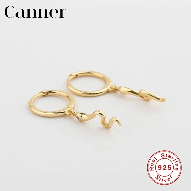 1 gold Простые серьги в форме змеи в форме животного, золотые, серебряные, маленькие серьги-кольца для женщин, 925 пробы, серебряные, корейские серьги, модные ювелирные изделия - Окраска металла: 1 gold