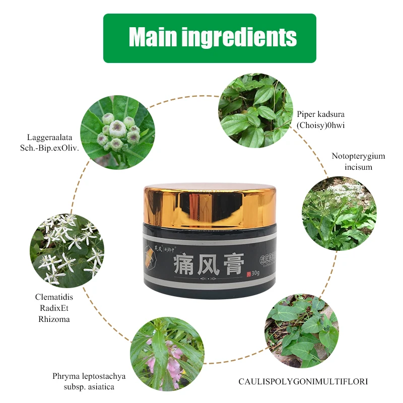 1pcs Chinese Herbal Medicine Gout Cream Treatment Gout Cause Neck Waist Shoulder Leg Joint Bone Pain Skin Antibacterial Ointment