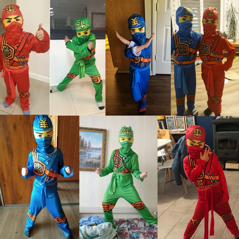 Leg Kids Ninja Cosplay Costume Jumpsuit Set for Halloween and Christmas Party Street Ninja Anime Samurai Suit cosplay jumpsuit superhero cosplay costume kids cosplay costume