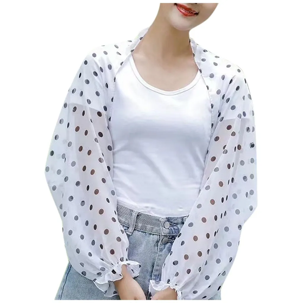 Women Blouse Chiffon Sun Suit Long Sleeve Uv Protection For Outdoor