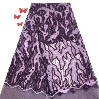 

Madison Nigerian Laces Fabrics High Quality African Lace Fabric For Wedding French Net Lace Fabric With Sequins