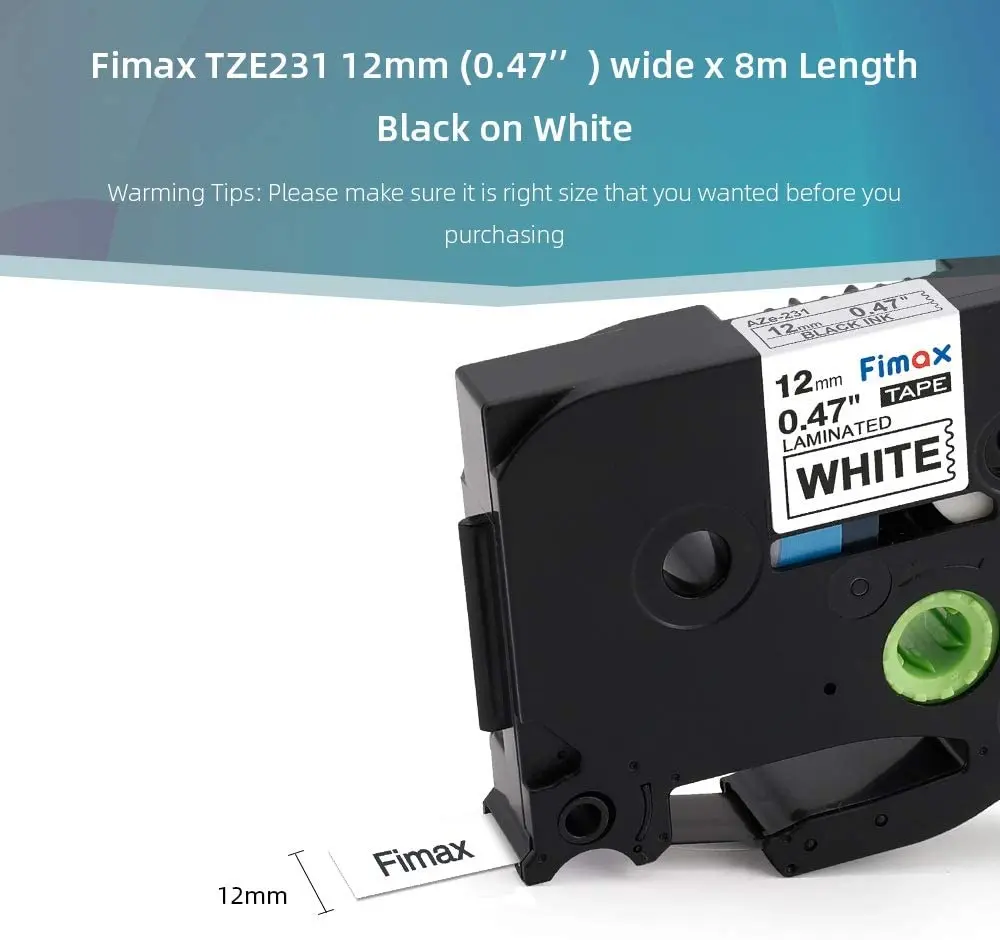 Fimax 12 мм TZ SE3 TZE лента для этикеток безопасности совместимая с Brother P touch tz tze Label Maker