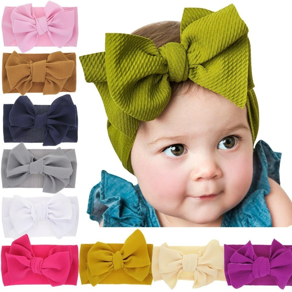 Newborn Infants Girl Baby Bow Headband Hair Band Accessories Headwear Head Wrap