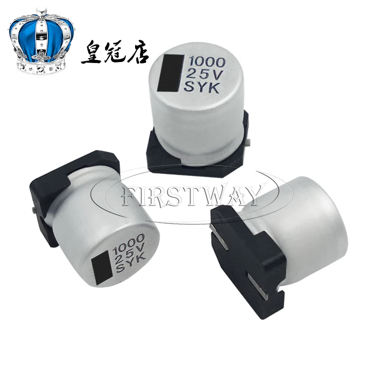 5 шт. 1000 мкФ, алюминиевая крышка, 25В 12,5*13,5 мм 25V1000UF 12*13 мм