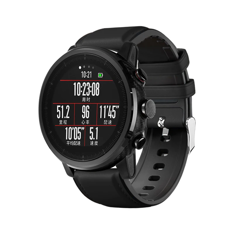 22 мм браслет для Amazfit GTR ремешок для Xiaomi Huami Amazfit gtr Pace/1 Stratos/2 Смарт часы ремешок кожа+ Силиконовый ремешок для часов - Цвет: Черный