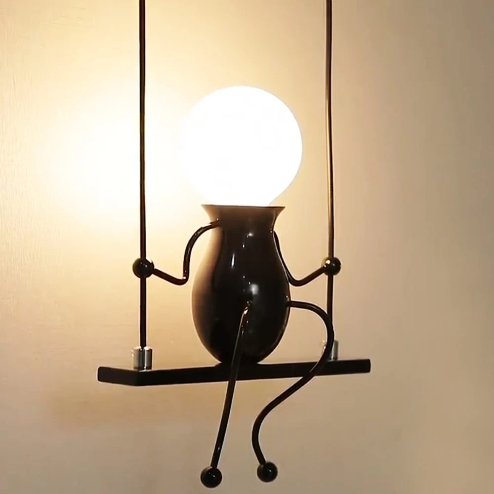 Американский кантри креативный Железный художественный светодиодный настенный светильник, ретро прикроватный светильник для спальни, настенный светильник в виде мультяшного робота для детской комнаты Luminair