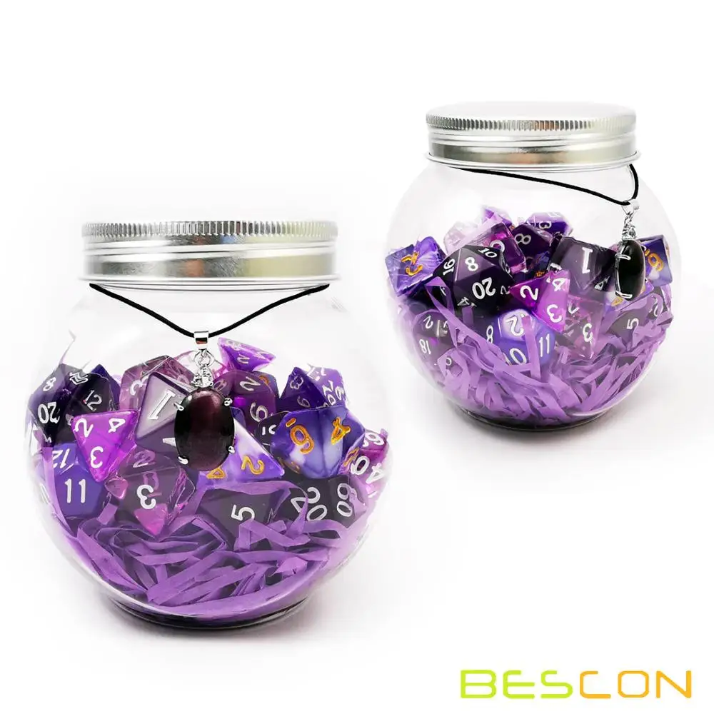 Bescon набор костей для ролевых игр 35 шт., DND ролевая игра кости 5X7 шт. аметистами и изумруды набор