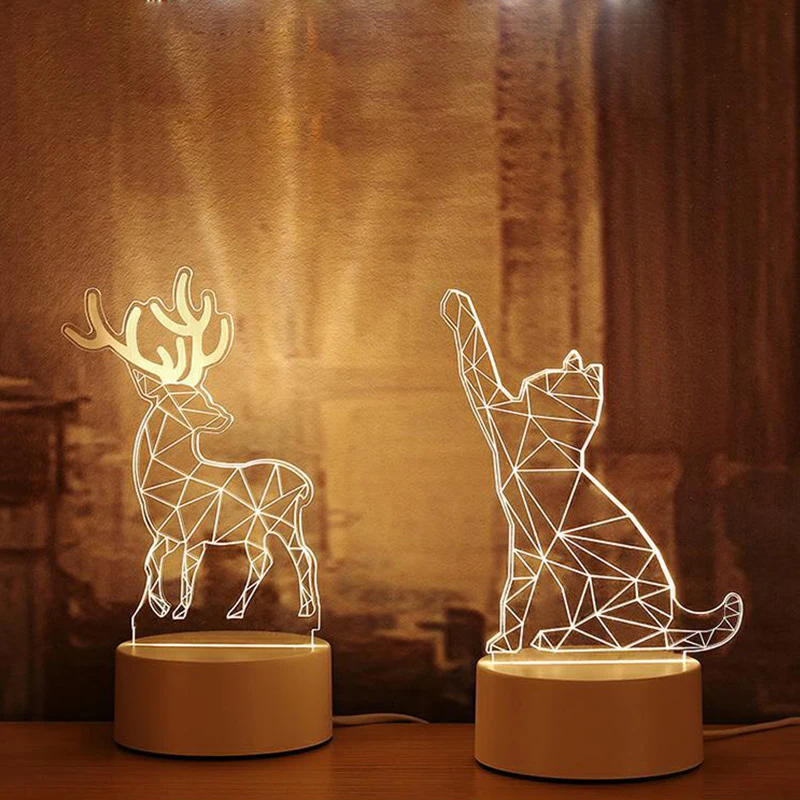 

Romantic Love 3D Lamp Heart-shaped Balloon Acrylic LED Night Light Decorative Table Lamp Valentine's Day Sweethear Gift