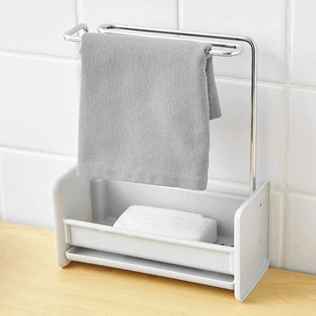 

Sink Caddy Sponge Holder - Kitchen Sink Organizer with Adjustable Compartment Dividers and Drip Drain Tray