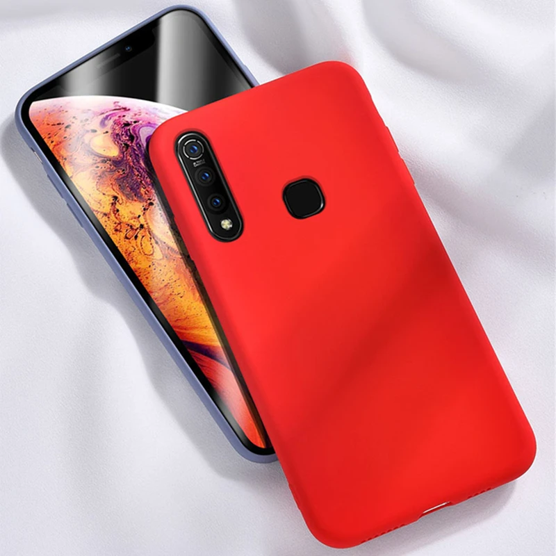 For Capa Vivo Z5X Case Vivo Z1 Pro Liquid Microfiber Candy Color Silicone Ultra Thin Phone Case For Vivo V15 Pro X27 Pro X23 V9