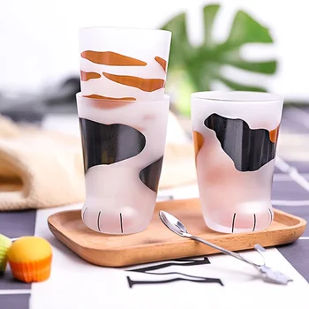 

Cat Paws Glass Tiger Paws Mug Office Coffee Mug Tumbler Personality Breakfast Milk Porcelain Cup milk mug beer mug