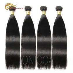 Htonicca прямые волосы для наращивания, 1/3/4 пряди 8-28 дюймов 100% Remy человеческие волосы натуральный Цвет малазийские волосы для queen Для женщин