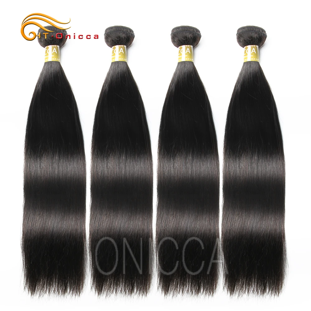

18 20 22 24 26 28 Inch 1 3 4 Brazilian Straight Hair Weave Bundles Natural Black Color Remy Hair Extensions 100% Human Hair