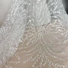 GLace 1 лет/партия, с белыми лепестками Сетчатое кружевное в стиле пэчворк вышивка шитьё ткань для одежды свадебное платье материал украшения TX1421